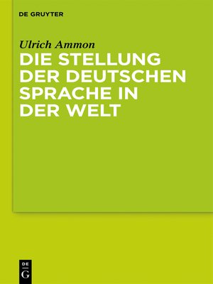 cover image of Die Stellung der deutschen Sprache in der Welt